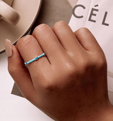 Pierścionek turkusowy regulowany srebro +pudełko na Arena.pl