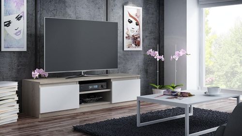 STOLIK RTV 120 - DĄB SONOMA / BIEL na Arena.pl