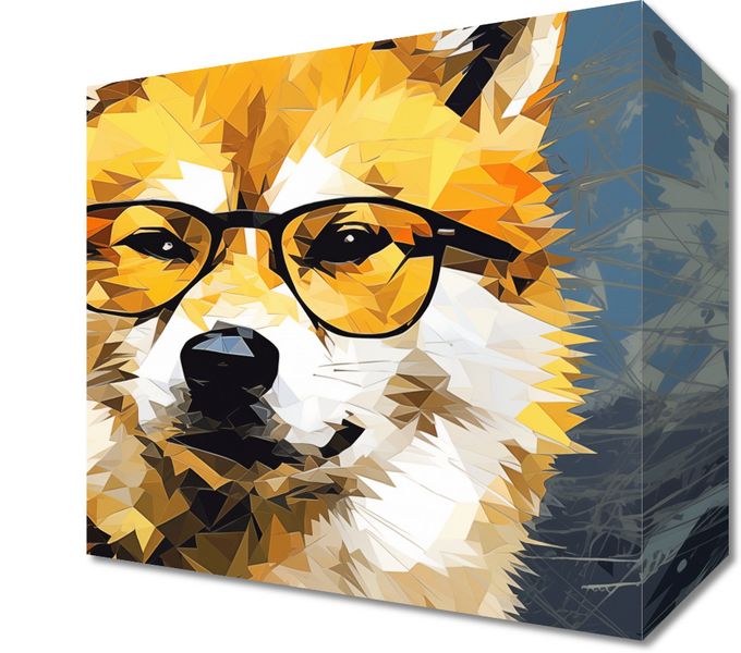 Obraz 20x20cm Intelektualny Psiak zdjęcie 1