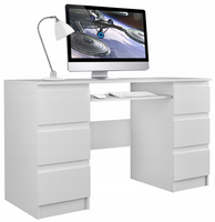 Nowoczesne Biurko Do Pokoju Białe 130cm KUBAT TS - 3 Kolory