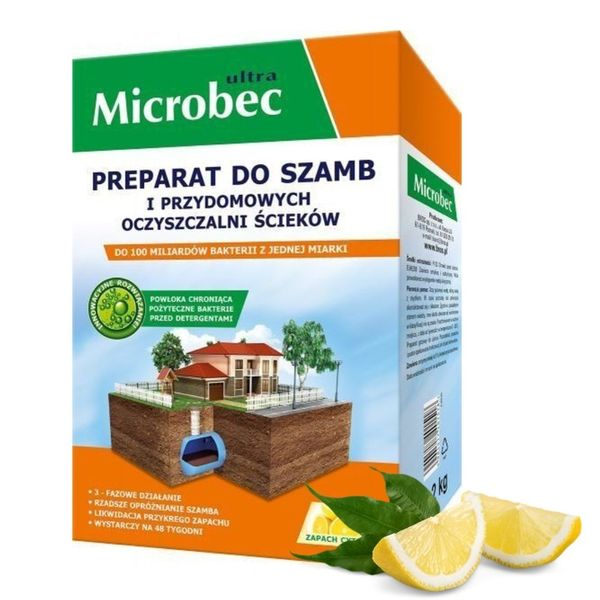 MICROBEC Ultra BAKTERIE ŚRODEK DO SZAMBA 1.2kg x 2 zdjęcie 2