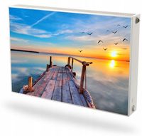 Mata magnetyczna magnes na grzejnik na wymiar JEZIORO MOLO ZACHÓD SŁOŃCA