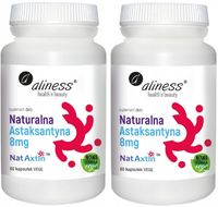 ALINESS Naturalna Astaksantyna 8 mg Nat Axtin ANTYOKSYDANT 2x60 kapsułek