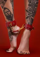 taboom ankle cuffs luksusowe kajdanki na kostki z ekoskory czarne