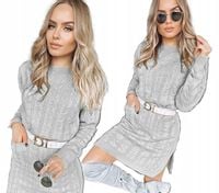 SWETERKOWA dzianinowa SUKIENKA damska modna stylowa kolory