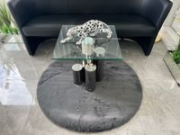 Okrągły dywan Diamond Premium z kryształkami szary Glamour 140x140