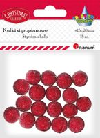 kulki styropianowe kryształowe czerwone 1,5-2 cm titanum