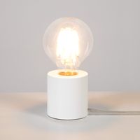 Stołowa lampa biurkowa MINNIE 7690102 stojąca okrągła drewniana loft biała