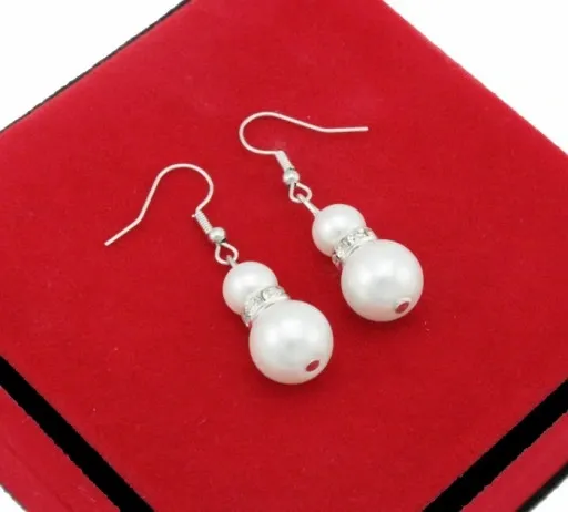 KOMPLET 3 CŻĘŚCIOWY ELEGANCKI BIAŁE PERŁY CYRKONIE zdjęcie 4