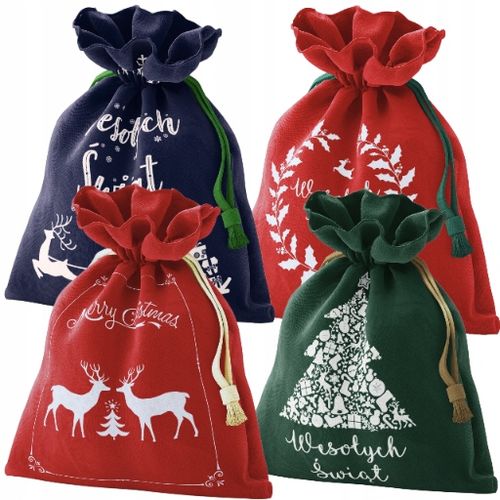Torba worek torebka prezenty prezent prezentowy świąteczny Święta 30X45 4pc na Arena.pl