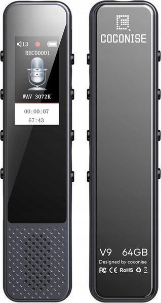 COCONISE V9 DYKTAFON CYFROWY 3072KBPS HD zdjęcie 1