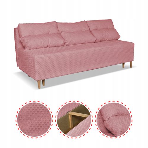 Kanapa sofa KIMO f. spania pojemnik Family Meble Twisster c. róż sztruks na Arena.pl
