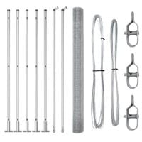 Ogrodzenie z słupkami Srebrny 1.4 x 10 m Stal