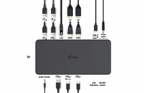 i-tec USB 3.0/USB-C/TB3 Professional Dual 4K Display Gen. 2 PD100W na Arena.pl