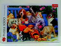 Puzzle 1000 Psy w ogrodzie 10556