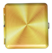 Elegancka Żółta Metalowa Papierośnica Na Papierosy Z Gumkami