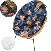 PODUSZKA NA FOTEL ŻYŁKOWY WODOODPORNA - liście na czarnym tle