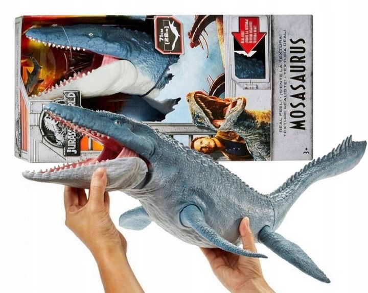 JURASSIC WORLD DINOZAUR MOSASAURUS 71cm HNJ56 zdjęcie 1