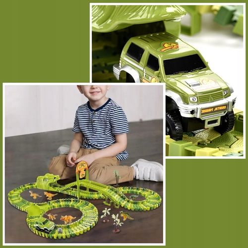 MEGA TOR WYŚCIGOWY DINO PARK DINOZAURÓW 169 EL DINOZAURY SAMOCHODZIK TOR na Arena.pl