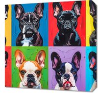 Obraz 50x50cm Buldogi Francuskie