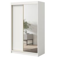 Szafa przesuwna z lustrem Fiore 2D1L 120 Biała/Złoty