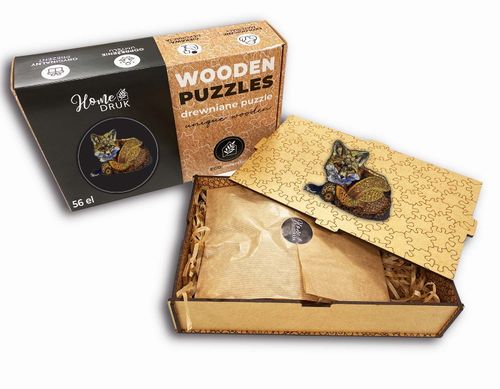 Puzzle Drewniane dla dzieci i  Lisek Fox w pudełku drewnianym na Arena.pl