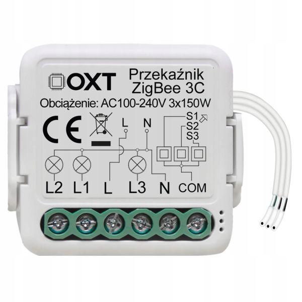 OXT Mini Przekaźnik 3 Obwody ZigBee TUYA 3x3,3A zdjęcie 1