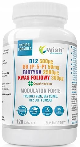 WISH Modulator forte witamina B12 B6 biotyna x120 zdjęcie 1