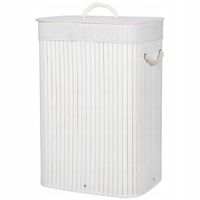 KOSZ BAMBUSOWY NA PRANIE BIELIZNĘ ZABAWKI Z POKRYWĄ POJEMNIK DUŻY 72L KUFER