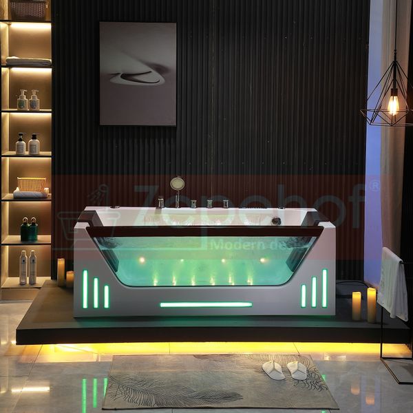 Wanna z hydromasażem EBX-7066 white prostokątna 170cmx78cmx61cm Wodosp zdjęcie 46