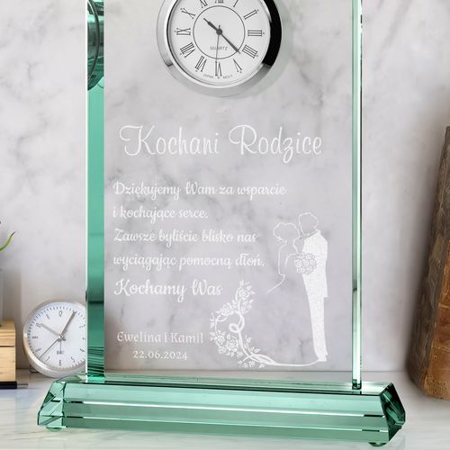 PODZIĘKOWANIE DLA RODZICÓW na ślub wesele Statuetka Zegar +GRAWER na Arena.pl