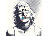 40X40CM ZEGAR MARILYN MONROE TURKUSOWYMI USTAMI OBRAZ