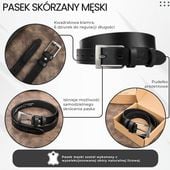 pasek męski skórzany premium z klasyczną klamrą e