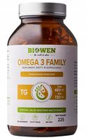 Biowen OMEGA 3 FAMILY Kwasy EPA DHA DUŻE OPAKOWANIE RODZINNE 225kaps