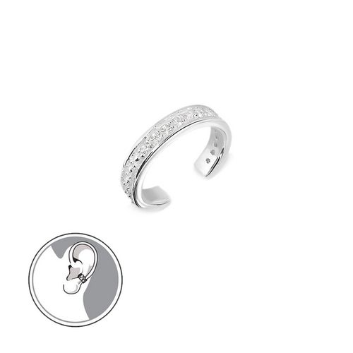 srebrny mankiet do ucha z cyrkoniami na Arena.pl