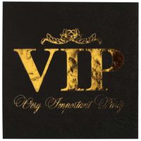Serwetki papierowe VIP - Very Important Party czarno-złote, 10 szt.