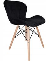 Krzesło welurowe tapicerowane do jadalni salonu nowoczesne ZOE czarne