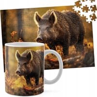 ZESTAW KUBEK + PUZZLE 110EL - ZWIERZĘTA DZIKIE LEŚNE DZIK