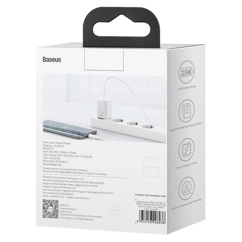 ładowarka sieciowa baseus super si quick charger 1c 25w (biała) na Arena.pl