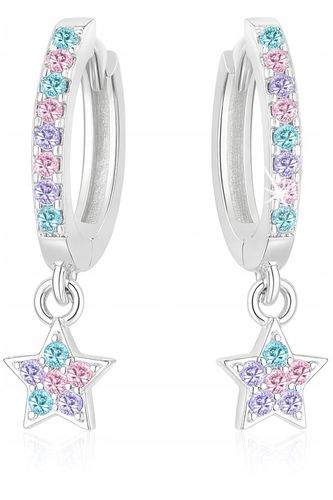 Kolczyki srebrne dla dziewczynki wiszące gwiazdki na swieta srebro 925 na Arena.pl