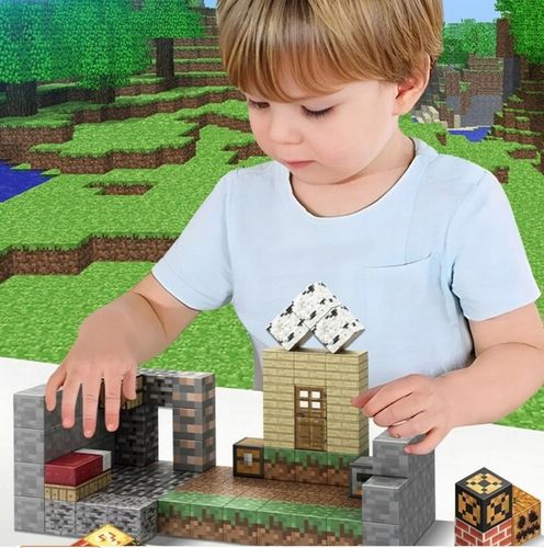 KLOCKI MAGNETYCZNE 2 cm kostki budowlane konstrukcyjne BLOKI SZEŚCIANY 98el na Arena.pl