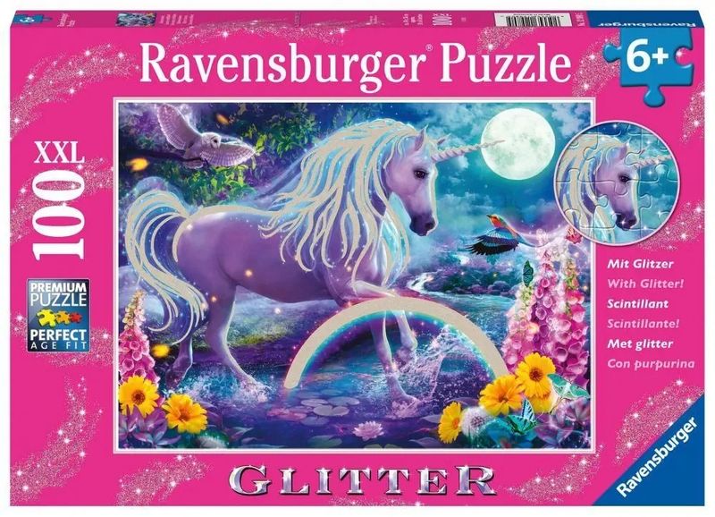 PUZZLE 100 BROKATOWY JEDNOROŻEC zdjęcie 1