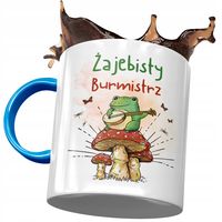 Kubek Błękitny Dla Burmistrza Żajebisty Burmistrz Z Nadrukiem Ze Zdjęciem