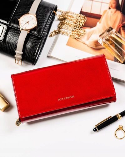 elegancki, skórzany portfel damski na zatrzask - peterson na Arena.pl