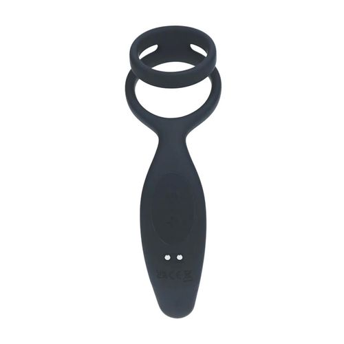 Vibrating Silicone Prostate Stimulator With Cock And Ball Ring - Black na Arena.pl