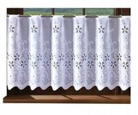 ZAZDROSTKA ZAZDROSKA firana kuchenna KWIATKI biała 100x50 + obszycie