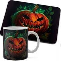 ZESTAW KUBEK + PODKŁADKA DRUK - HALLOWEEN