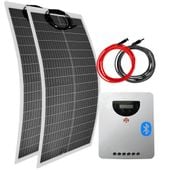 ZESTAW FOTOWOLTAICZNY 2X150W SOLARNY ELASTYCZNY MPPT DO KAMPERA ŁODZI