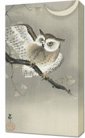 Obraz 40x70cm Long-Eared Owl 2, Koson Japoński Vintage do Salonu