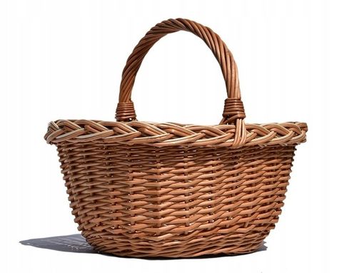 Koszyczek na zakupy wiklinowy do lasu, grzyby PREZENT Kosz do zbioru na Arena.pl